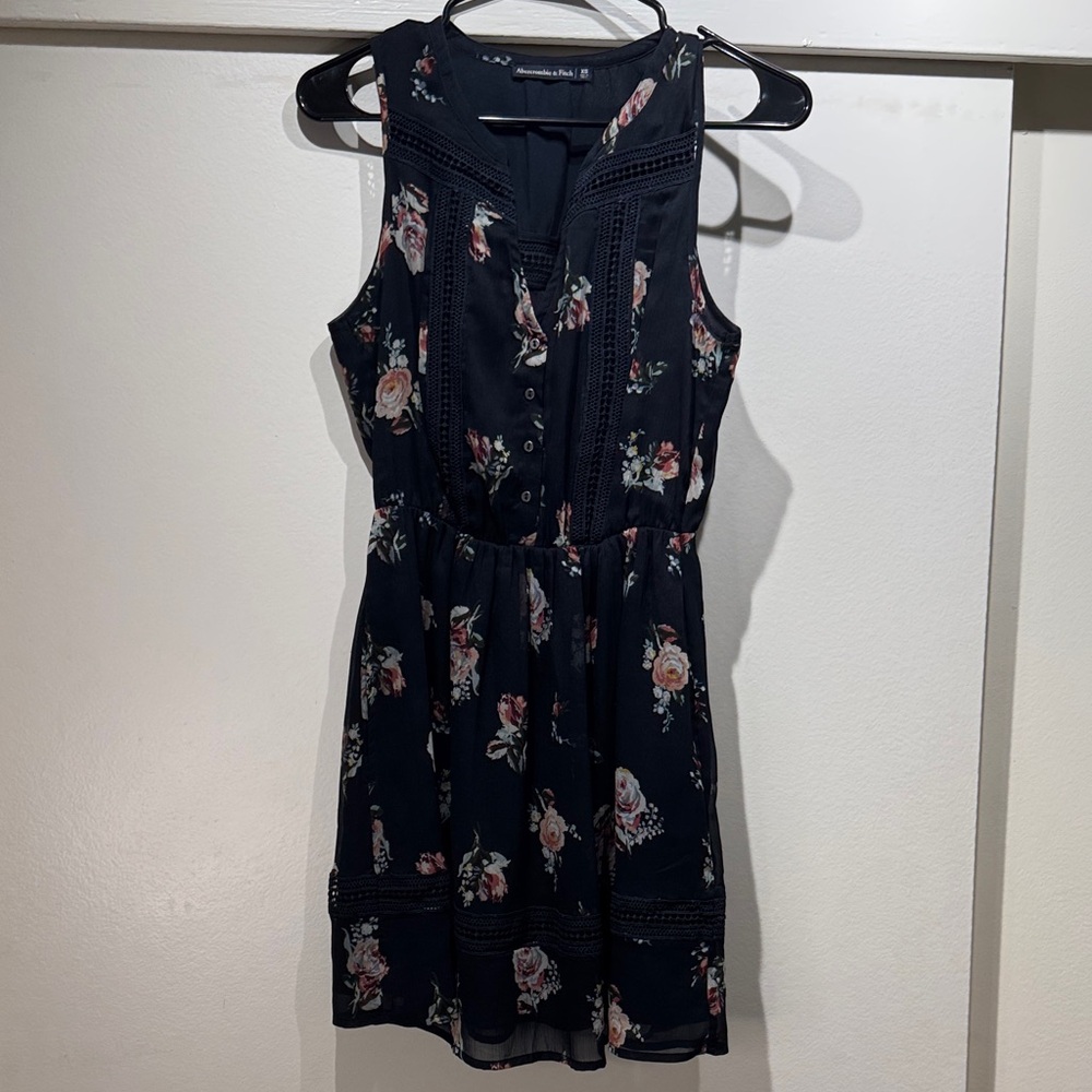 Abercrombie & Fitch Black Floral Mini Dress